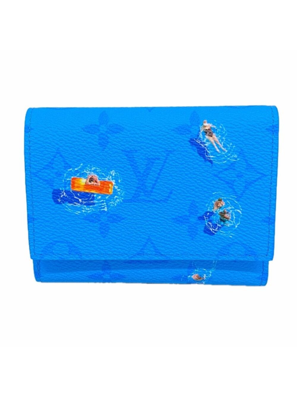 Louis Vuitton Trifold Wallet Monogram Sports Leisure Victor Pool Blue